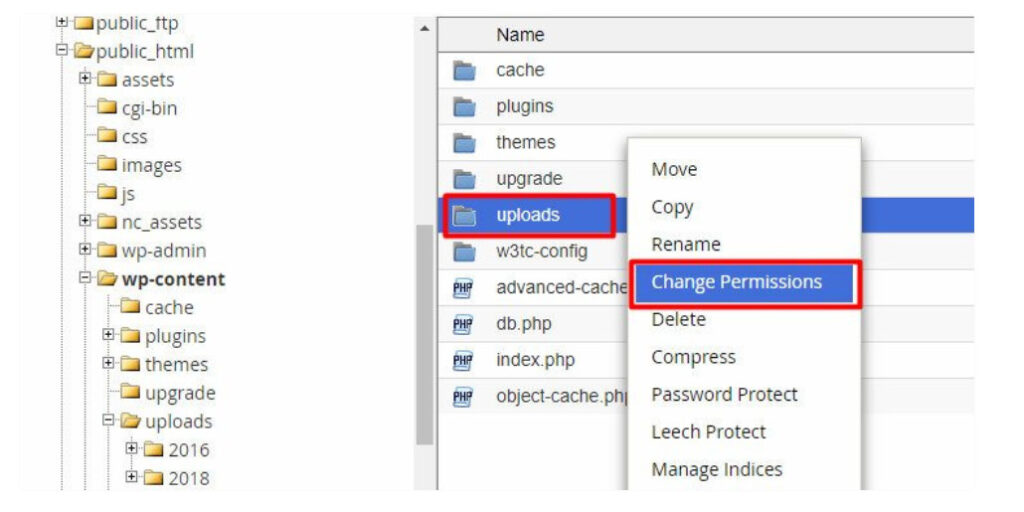 Chọn "Change Permissions"