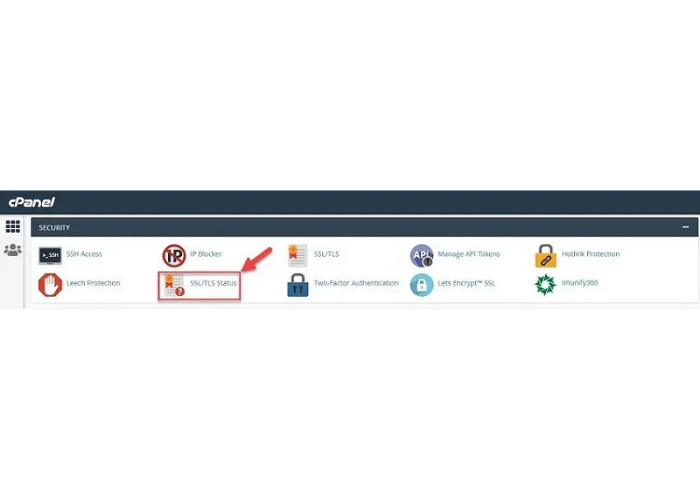 Chọn tính năng SSL/TLS Status