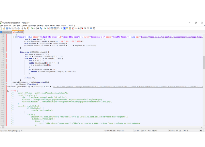 Bạn đã lấy code của website thành công