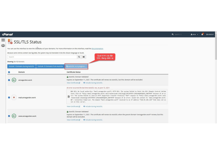 Quá trình cài đặt SSL