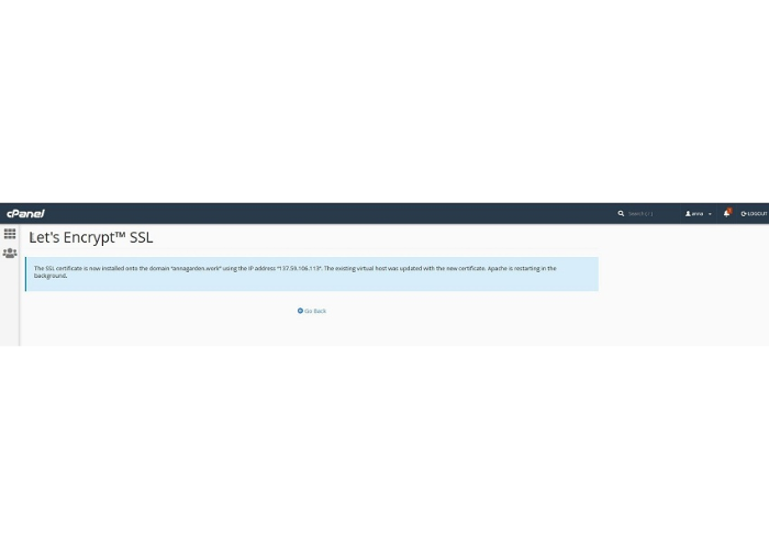 Thông báo sau khi cài đặt SSL thành công