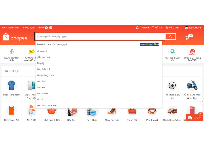 Tính năng tìm kiếm của website