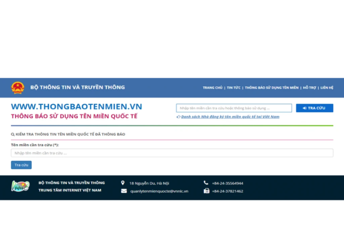 Trang chủ của Bộ thông tin và truyền thông