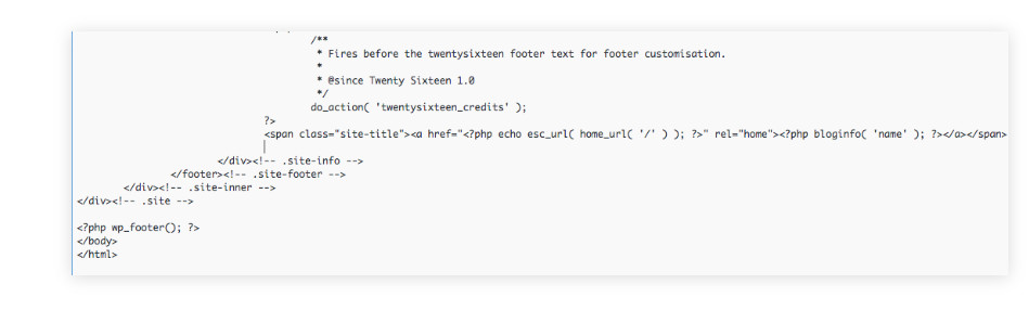 Chỉnh sửa footer.php