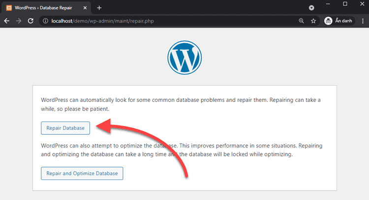 Sửa chữa cơ sở dữ liệu WordPress