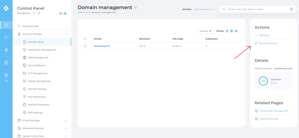 Domain management