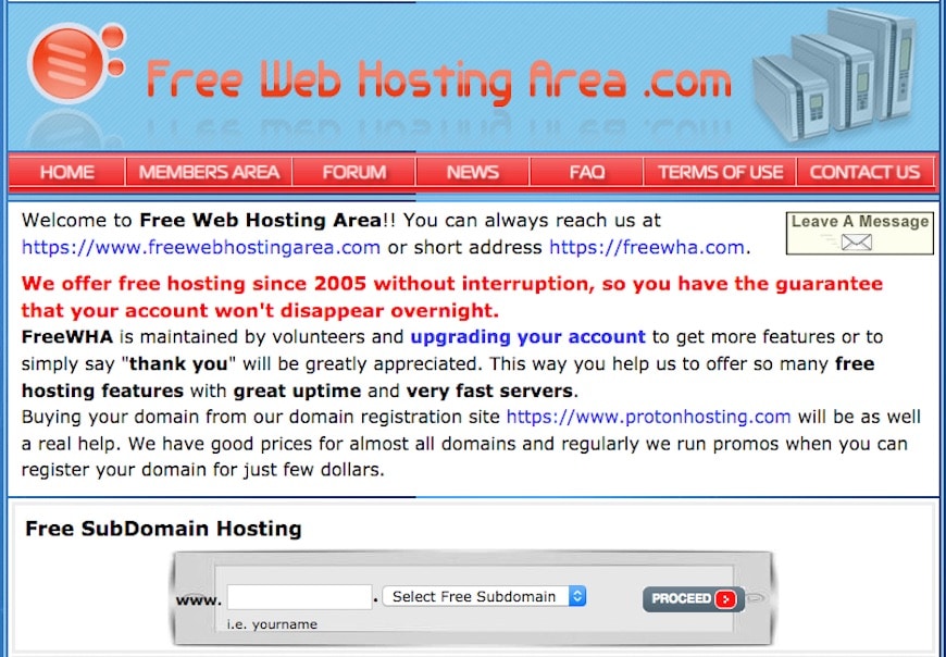 FreeWebHostingArea